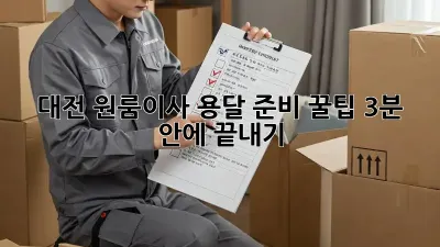 대전 원룸이사, 용달 준비 꿀팁🍯 (3분 안에 끝내기!)